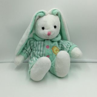 Dan Dee Bunny Rabbit Green White Plush Yellow Chick Soft Toy Stuffed 15 "