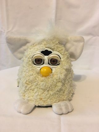 Vintage 1999 Furby Baby White Sheep Brown Eyes