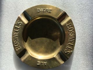 Vintage Brass Ashtray Boswell Brewery Ale Beer Quebec Canada Biere Sign