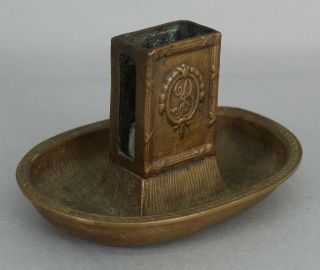 Small Early 20thc Antique Biltmore Hotel Brass Matchbox Holder Ashtray,  Nr