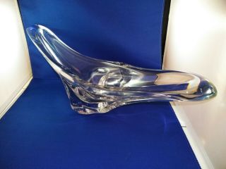 Antique Vase Bowl Crystal Signed Daum France Clear Glass 19.  5 " In