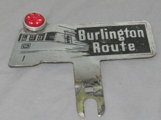 Vintage Burlington Route Train License Plate Attachment Reflector Topper Zephyr