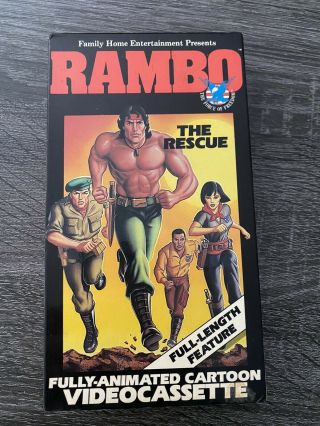 Rambo Animated Cartoon Vhs Video Tape The Rescue Full Length Feature Vtg 1986