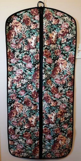 Vintage Hanging Garment Bag,  Floral Gardens Roses,  1991 Avon