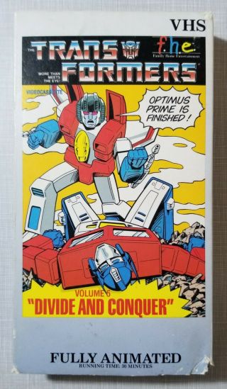 Transformers Episode " Volume 5: Divide And Conquer " Animated Vintage Vhs Tape