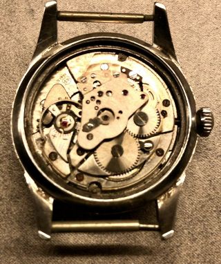 Vintage J W Benson Gentleman’s Stainless Steel 17 Jewel Wrist Watch.  Swiss Auto