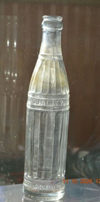 Vintage Straight Side Coca - Cola Bottle,  Quality Beverages,  10 Oz Fayetteville,  Nc