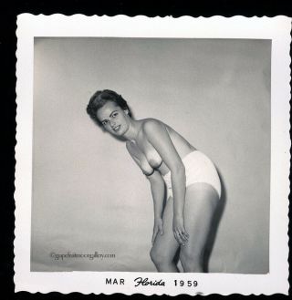 1959 Bunny Yeager Estate Pin - Up Photograph Pretty Figure Model Myrna Weber Velox
