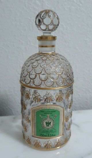 Vintage Guerlain Imperiale Golden Bee Perfume Cologne Bottle W/ Stopper 6.  5 "