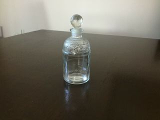 Guerlain Empty Glass Perfume Bottle 125 Ml Capacity Paris France Bee Pattern 8 "