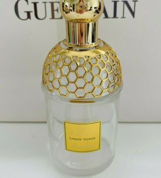 Guerlain Collectible Empty Perfume Bottle With Embossed Bee And Honeycomb Detail