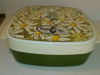 West Bend Thermo - Serv Daisy Plastic 2 Qt Hot/cold Serving Dish Usa