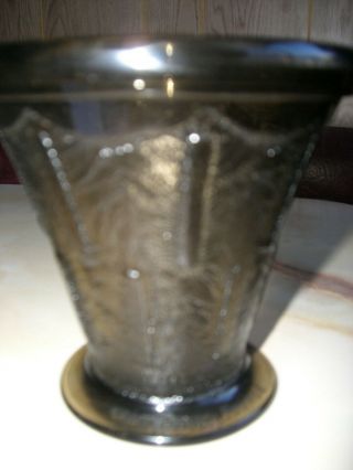 Antique Art Deco Daum Nancy France Smoky Gray Glass Vase Signed Ca 1920 Rare
