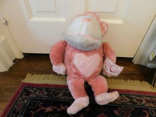 Vtg Htf Mighty Star Maurice Pink Gorilla Plush 10” Monkey Amorous Ape Heart 4274